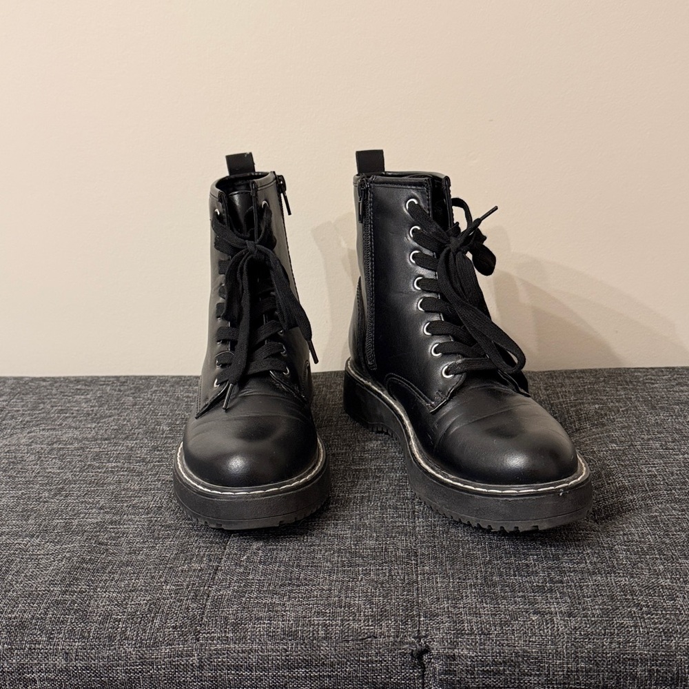 Madden Girl Black Combat Boots